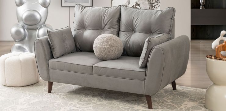 Sofá 2 Plazas Aria Soft Gris Oxford