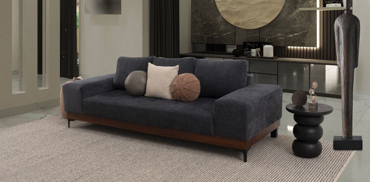 Sofá 3 Plazas Maya Gris Oxford