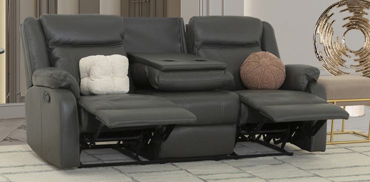 Sofá 3 Plazas Reclinable Wagner Gris