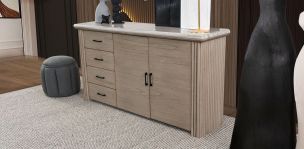 Aparador De Mármol Tinnie CL Beige