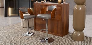 Banco Bar Troyes Gris