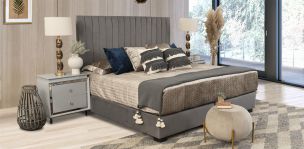 Cabecera King Size Terciopelo Megan Gris