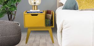 Buró Con Revistero Zeus Amarillo