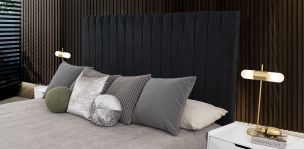 Cabecera King Size Terciopelo Megan Negro