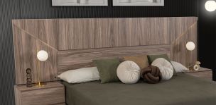 Cabecera Con Luz King Size Eslovenia Café Nogal