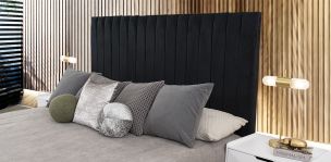 Cabecera King Size Terciopelo Megan Negro