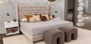 Cama King Size Estela Beige