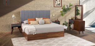 Recámara King Size American Gris 5 Piezas