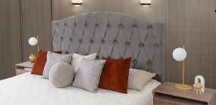 Cabecera King Size Terciopelo Zhola Gris