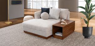 Sillón Largo Brazo Izquierdo Alice Café