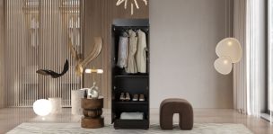 Closet 2 Entrepaños Y 1 Colgador De Ropa Manhattan Café