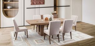 Comedor 240x120 Cm Anka Con Sillas Beige 7 Piezas