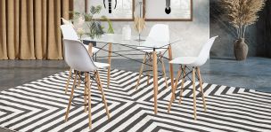 Comedor Bar Rectangular Atlas Con Bancos Blanco 5 Piezas