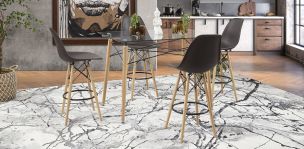 Comedor Bar Rectangular Atlas Con Bancos Café 5 Piezas