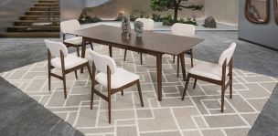 Comedor Con Extensión Toulouse Beige 7 Piezas