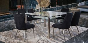 Comedor Cuadrado Enkel II Negro 7 Piezas