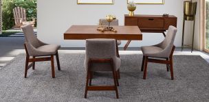 Comedor Odette Con Sillas Beige 5 Piezas