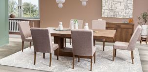 Comedor Rectangular 240 Cm Anka Con Sillas Anka Mix Café 7 Piezas