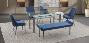 Comedor Rectangular Enkel II Azul 6 Piezas