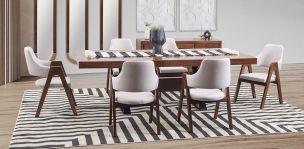 Comedor Rectangular 240 Cm Estocolmo Beige 7 Piezas