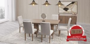 Comedor Rectangular Vanila Beige 7 Piezas