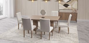 Comedor Rectangular Vanila Beige 7 Piezas