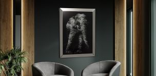 Cuadro Figura Elefante Cristal GD-9643 Negro