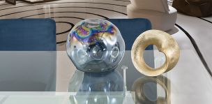 Esfera Decorativa Cristal Zirconia Azul Mediana