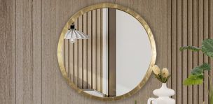Espejo Redondo Casa Anahí Noah Dorado
