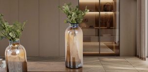 Jarrón Decorativo Balero Cristal Zirconia Café Grande