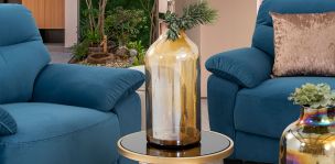 Jarrón Decorativo Balero Cristal Zirconia Ambar Mediano