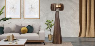 Lámpara de Piso Fungus Parota Café