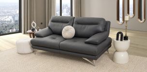 Sofá 2 Plazas Piel Match Colette Dark Grey (Boal)