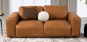 Sofá 2 Plazas Piel Macalan Café