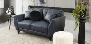 Sofá 2 Plazas Piel Match Paris Azul