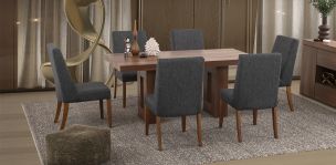 Comedor Rectangular Marbella Gris 7 Piezas