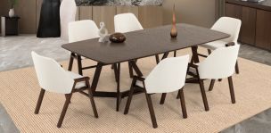 Comedor Rectangular Valenza Beige 7 Piezas