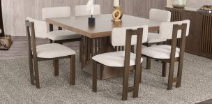 Comedor Malta Con Sillas Pissa Beige 7 Piezas