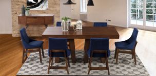 Comedor Odette Con Sillas Azul Marino Verona