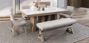 Comedor Rectangular Casa Anahí Odette Jp Beige 6 Piezas