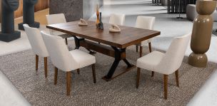 Comedor Con Extensión Toledo Beige 7 Piezas