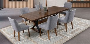 Comedor Con Extensión Toledo Gris 7 Piezas