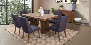 Comedor Rectangular Marbella Gris 7 Piezas