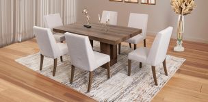 Comedor Rectangular Anka 180 Cms Con Sillas Arena