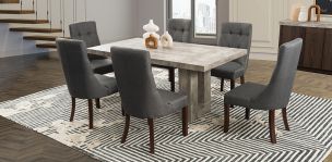 Comedor Rectangular Luxor Gris 7 Piezas