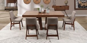 Comedor Odette Con Sillas Beige 7 Piezas