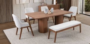 Comedor Rectangular Abu Dabi Café 6 Piezas