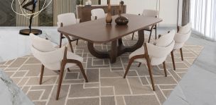 Comedor 240 X 120 Cm Edra Con Sillas Enzo Café 7 Piezas