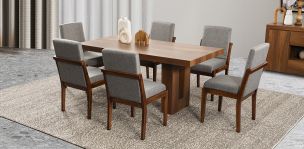 Comedor Rectangular Marbella Con Sillas Creta Gris 7 Piezas