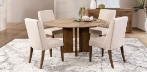 Comedor Redondo Anka Beige 5 Piezas